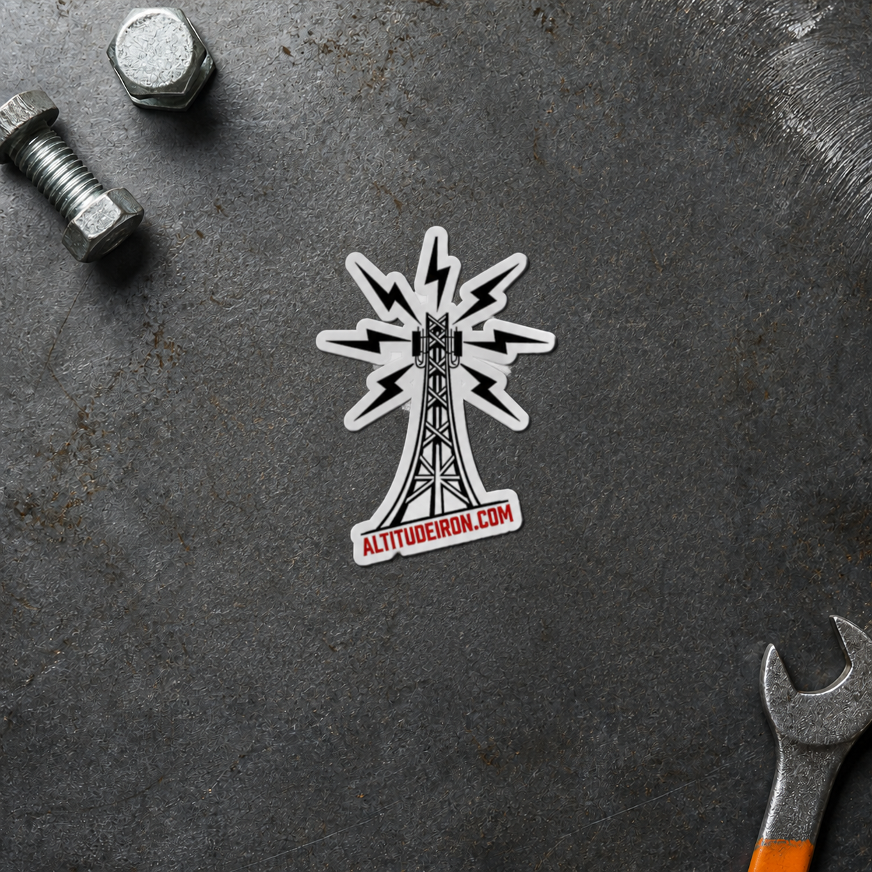 Weathered Tower Logo Sticker