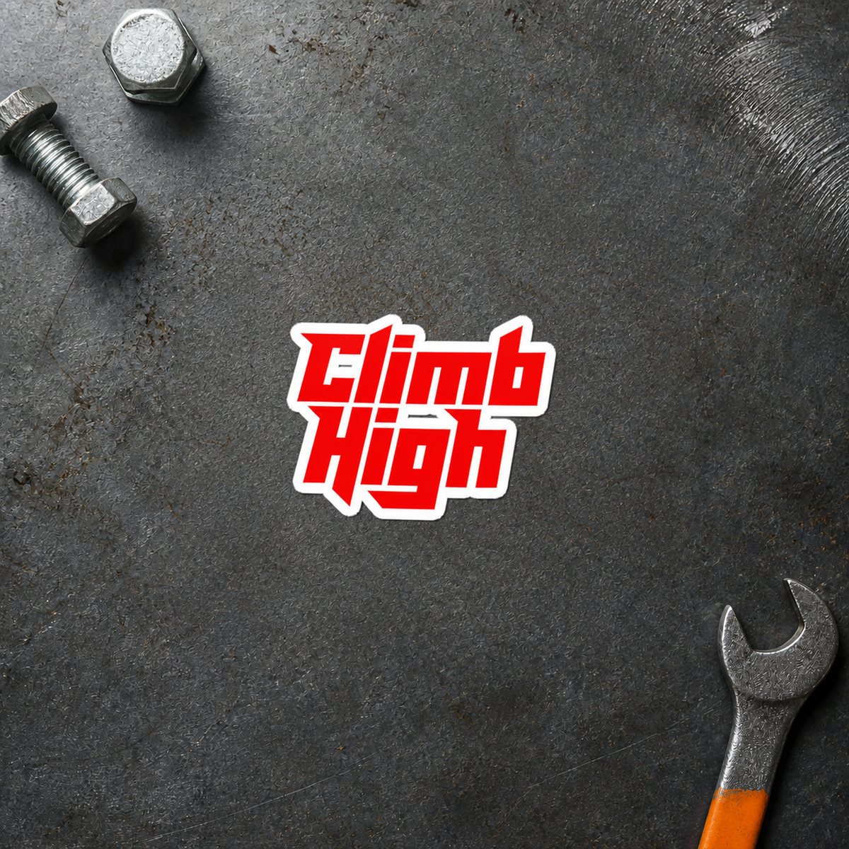 Climb High Red Sticker
