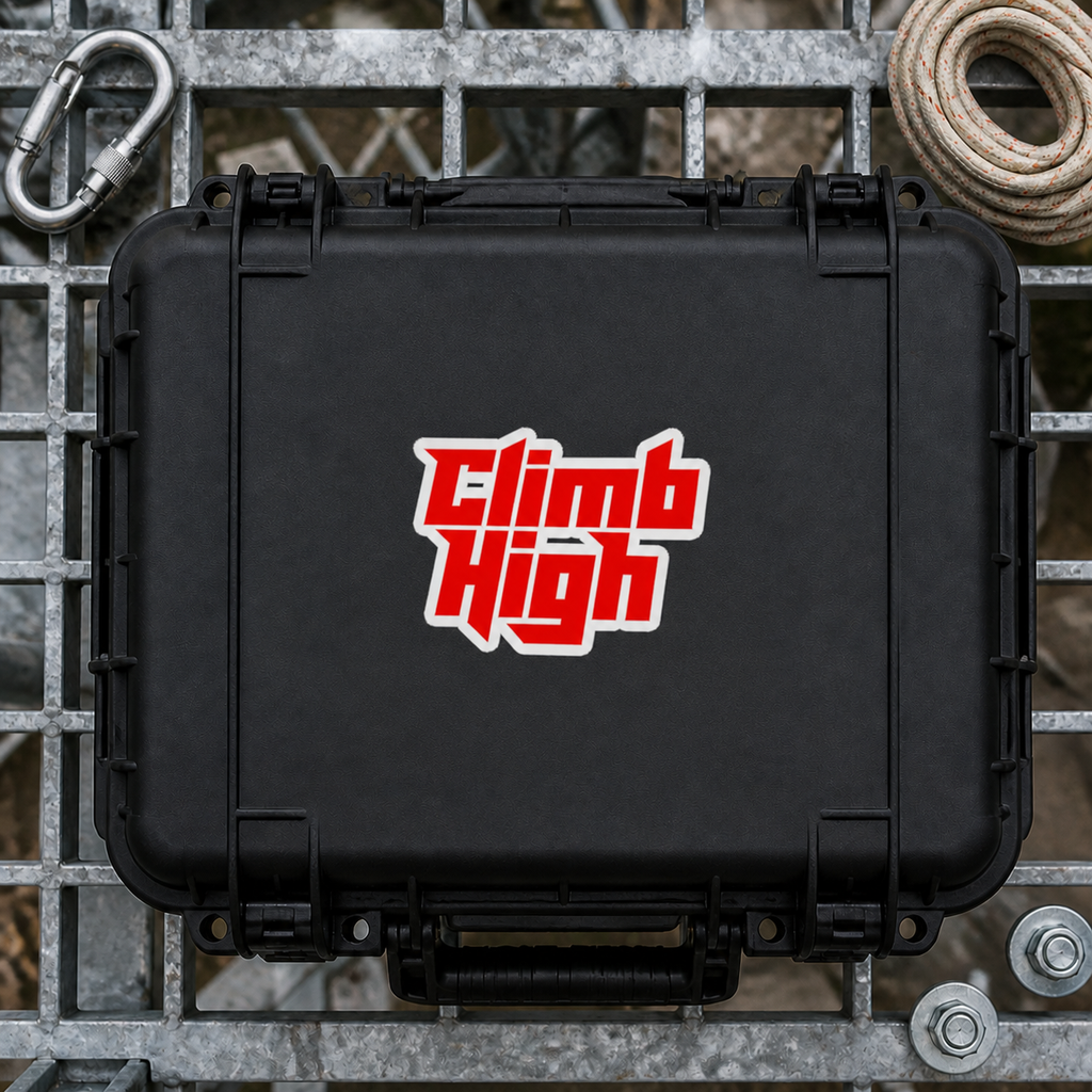 Climb High Red Sticker