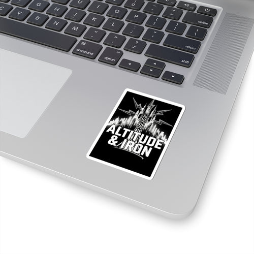 Altitude & Iron Kiss-Cut Sticker — Industrial Tower Skyline Vinyl Decal