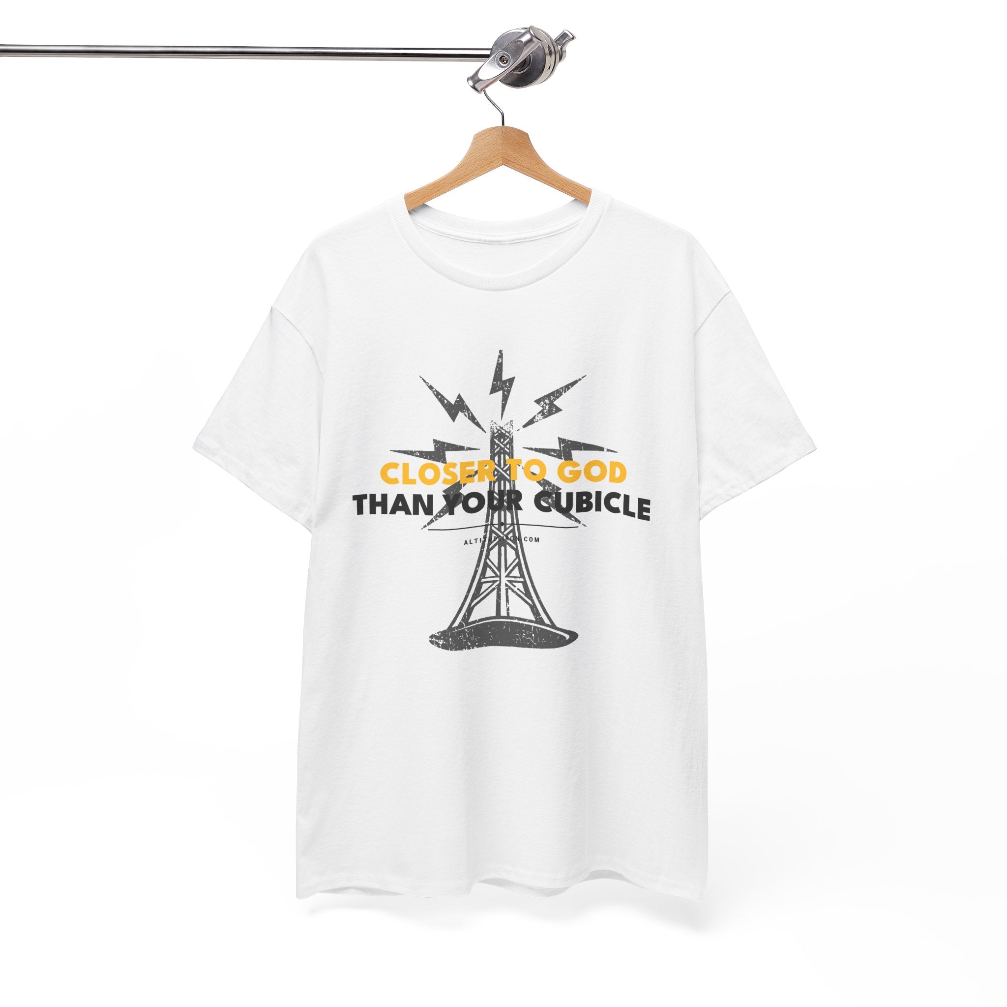 Radio Tower Tee — "Closer to God Than your Cubicle" Graphic T-Shirt