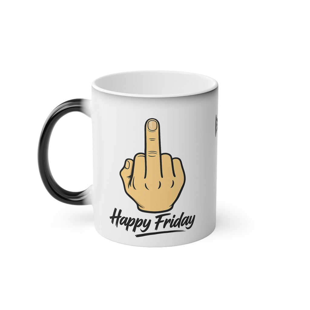 "Happy Friday" Color-Change Magic Mug — 11oz Novelty Coffee Mug