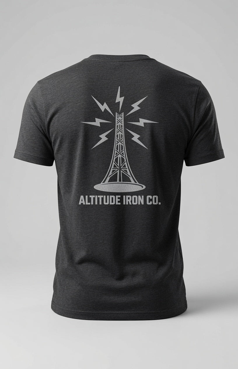 Altitude & Iron Co. Tower Hand Vintage Triblend Tee in Dark — Ultra-Soft with UPF40