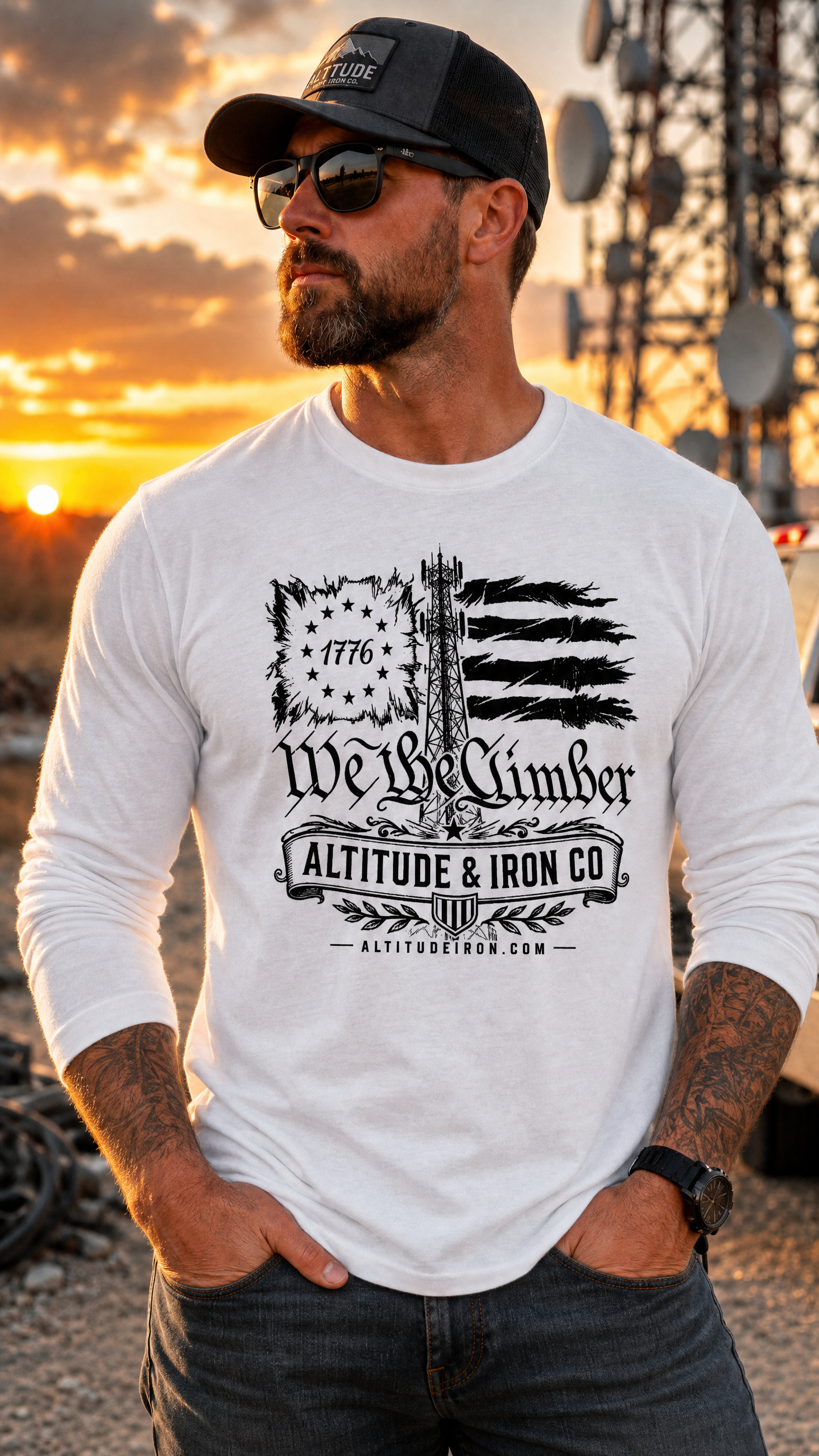 "We The Climber" Tower Climber Long Sleeve Tee — Unisex Soft Cotton Shirt | Altitude & Iron