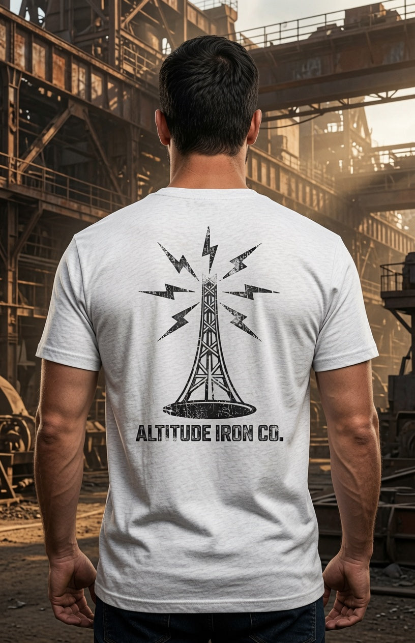 Altitude & Iron Co. Vintage Tower Hand Premium Cotton Tee — Soft Ring-Spun Cotton