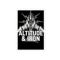 Altitude & Iron Kiss-Cut Sticker — Industrial Tower Skyline Vinyl Decal