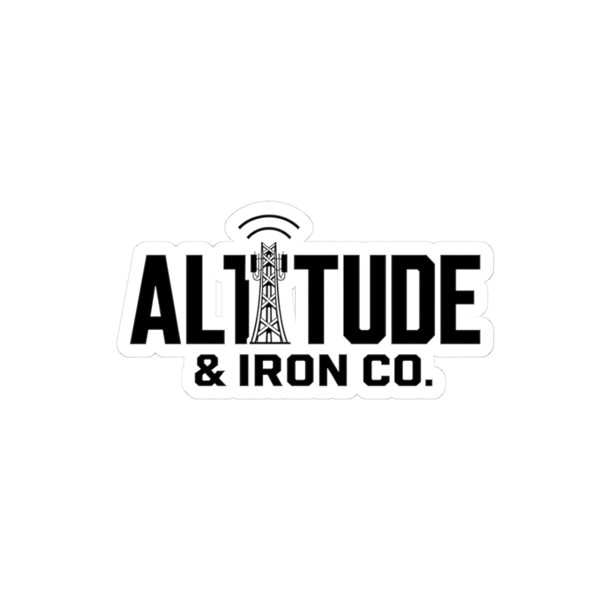 2" Altitude & Iron Co. Logo Sticker — Industrial Radio Tower Kiss-Cut Sticker