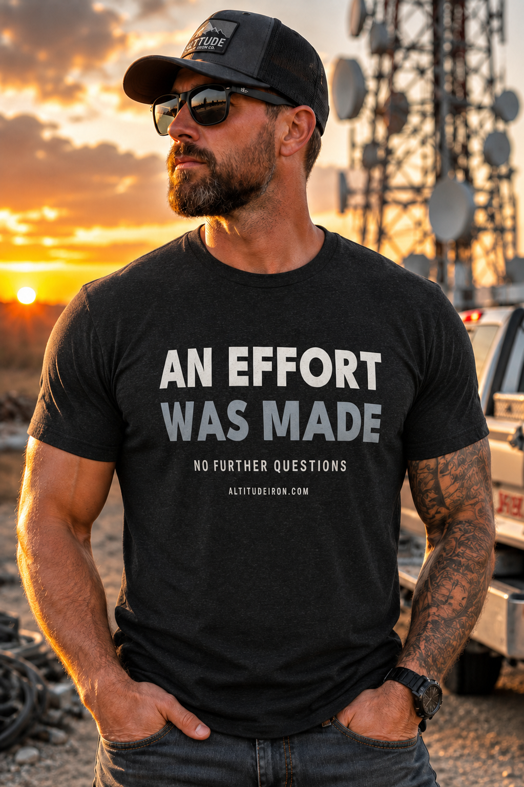 "An Effort Was Made" Sarcastic Graphic Tee — Unisex Funny Work T-Shirt | Altitude & Iron