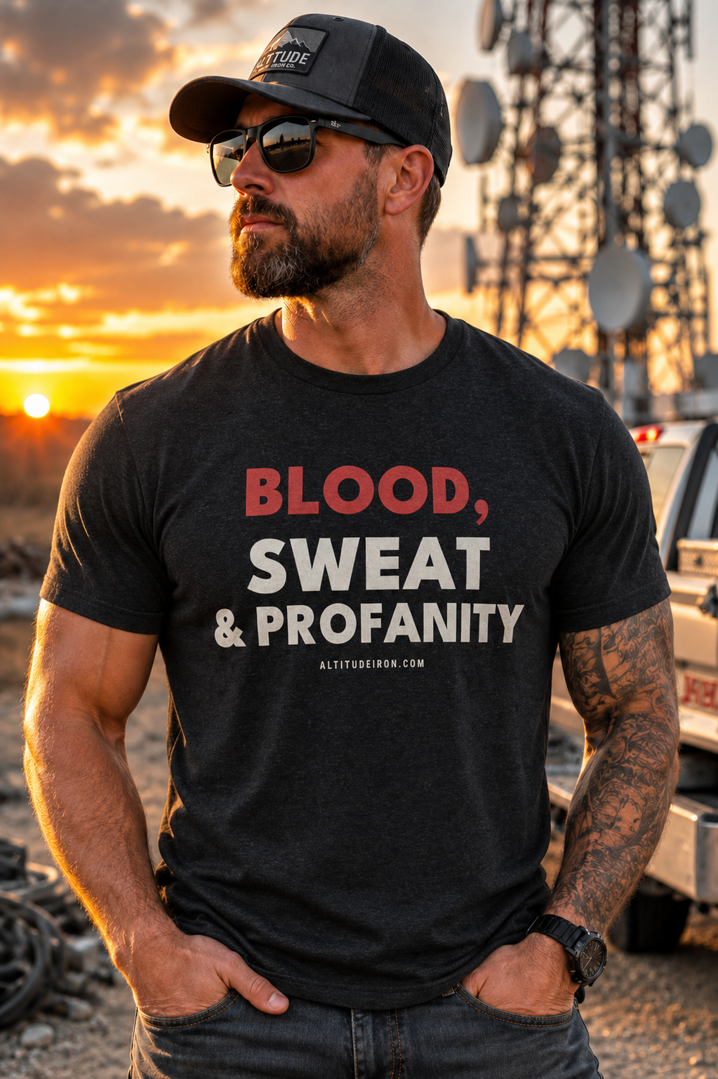 "Blood & Sweat" Hard Work Graphic Tee — Unisex Tradesman T-Shirt | Altitude & Iron