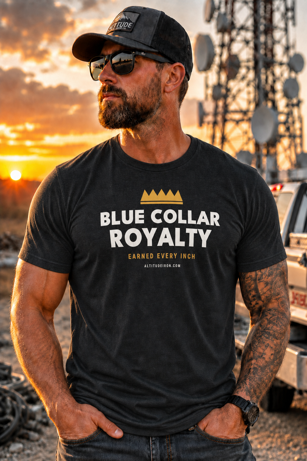 "Blue Collar Royalty" Trade Pride Graphic Tee — Unisex Tradesman T-Shirt | Altitude & Iron