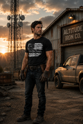 Altitude & Iron Co. Distressed Flag Tee — Ring-Spun Cotton for Tower Techs