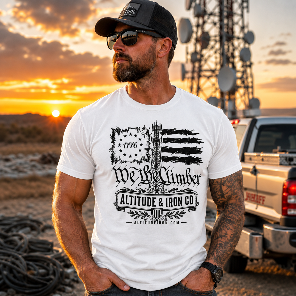 "We The Climber" Tower Climber Graphic Tee — Unisex Soft Cotton T-Shirt | Altitude & Iron