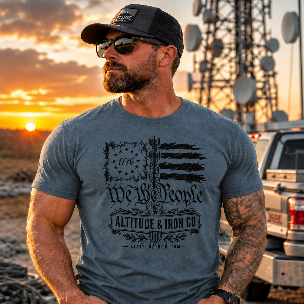 "We The People" Tower Climber Graphic Tee — Unisex Soft Cotton T-Shirt | Altitude & Iron