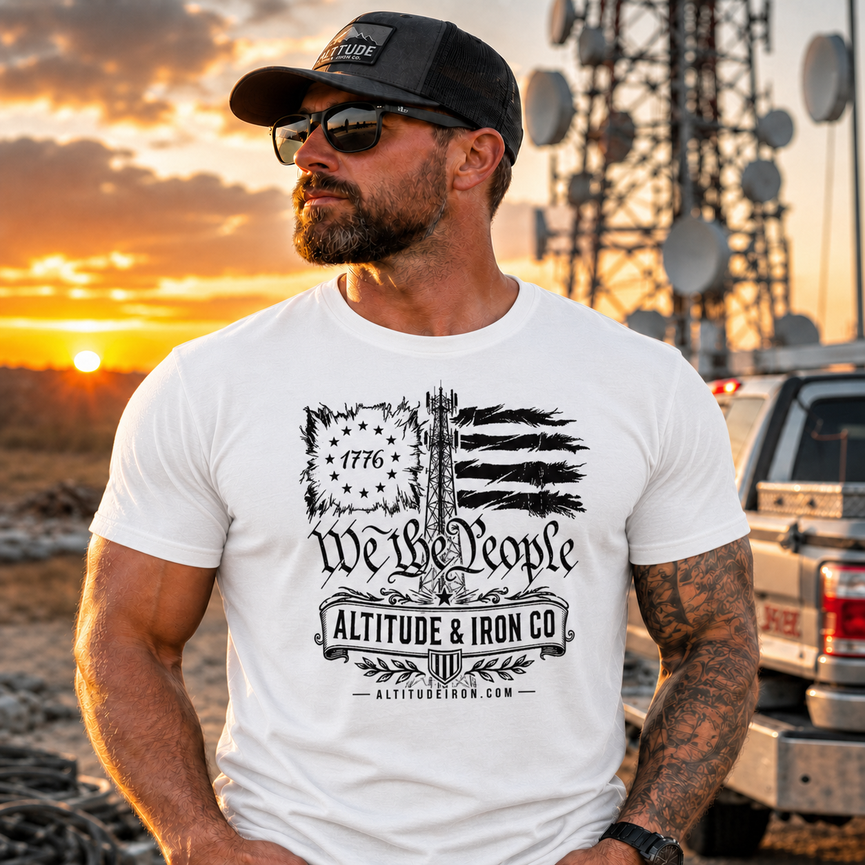 "We The People" Tower Climber Graphic Tee — Unisex Soft Cotton T-Shirt | Altitude & Iron
