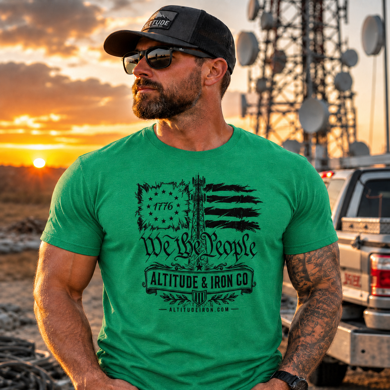 "We The People" Tower Climber Graphic Tee — Unisex Soft Cotton T-Shirt | Altitude & Iron