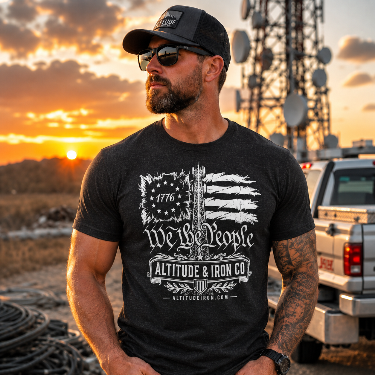 "We The People" Tower Climber Graphic Tee — Unisex Soft Cotton T-Shirt | Altitude & Iron