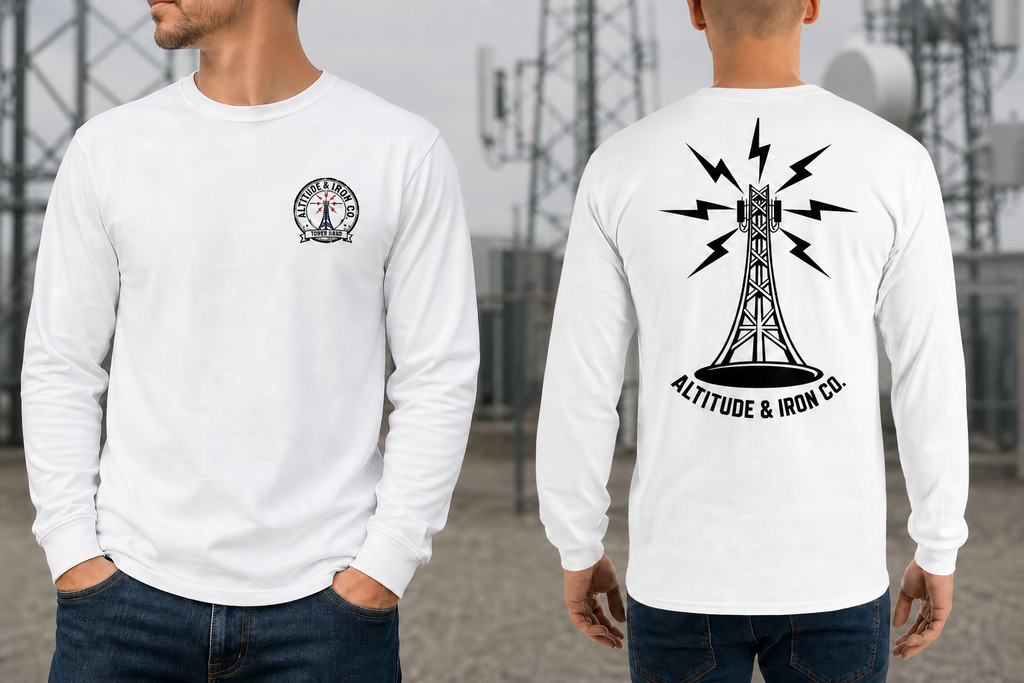 Altitude & Iron Co. Tower Graphic Long Sleeve Shirt in White — Everyday Crew Layer