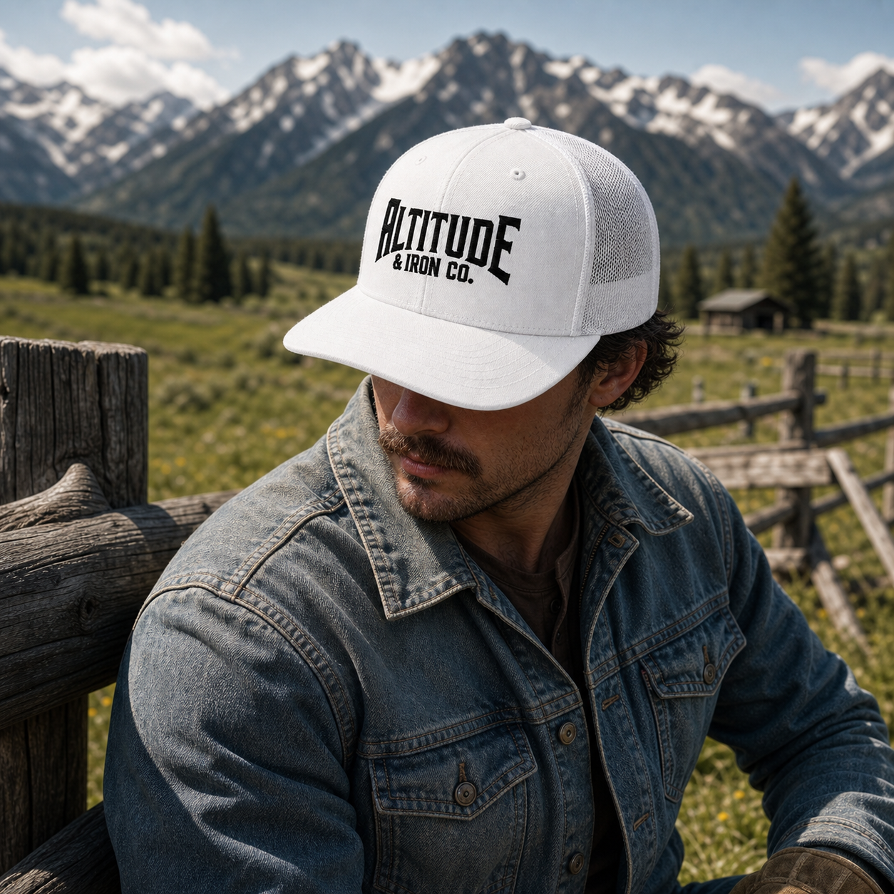 Classic Logo Mesh Trucker Hat, an Altitude & Iron embroidered cap for tower climbers