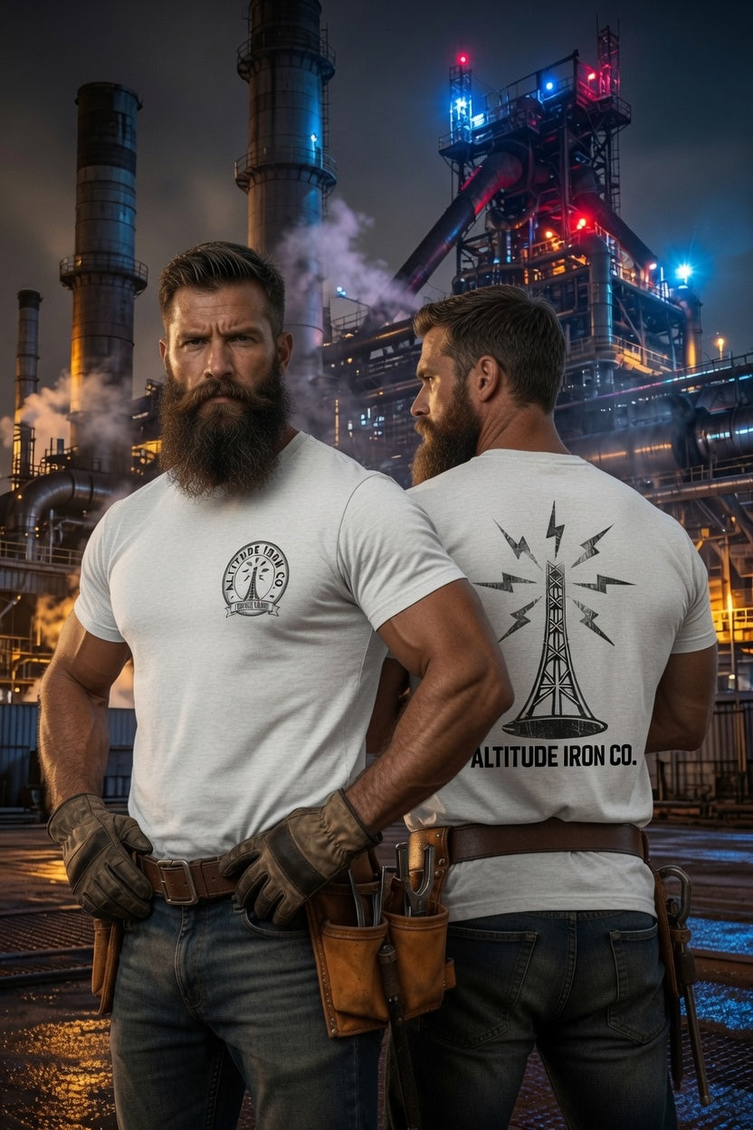 Altitude & Iron Co. Vintage Tower Hand Premium Cotton Tee — Soft Ring-Spun Cotton