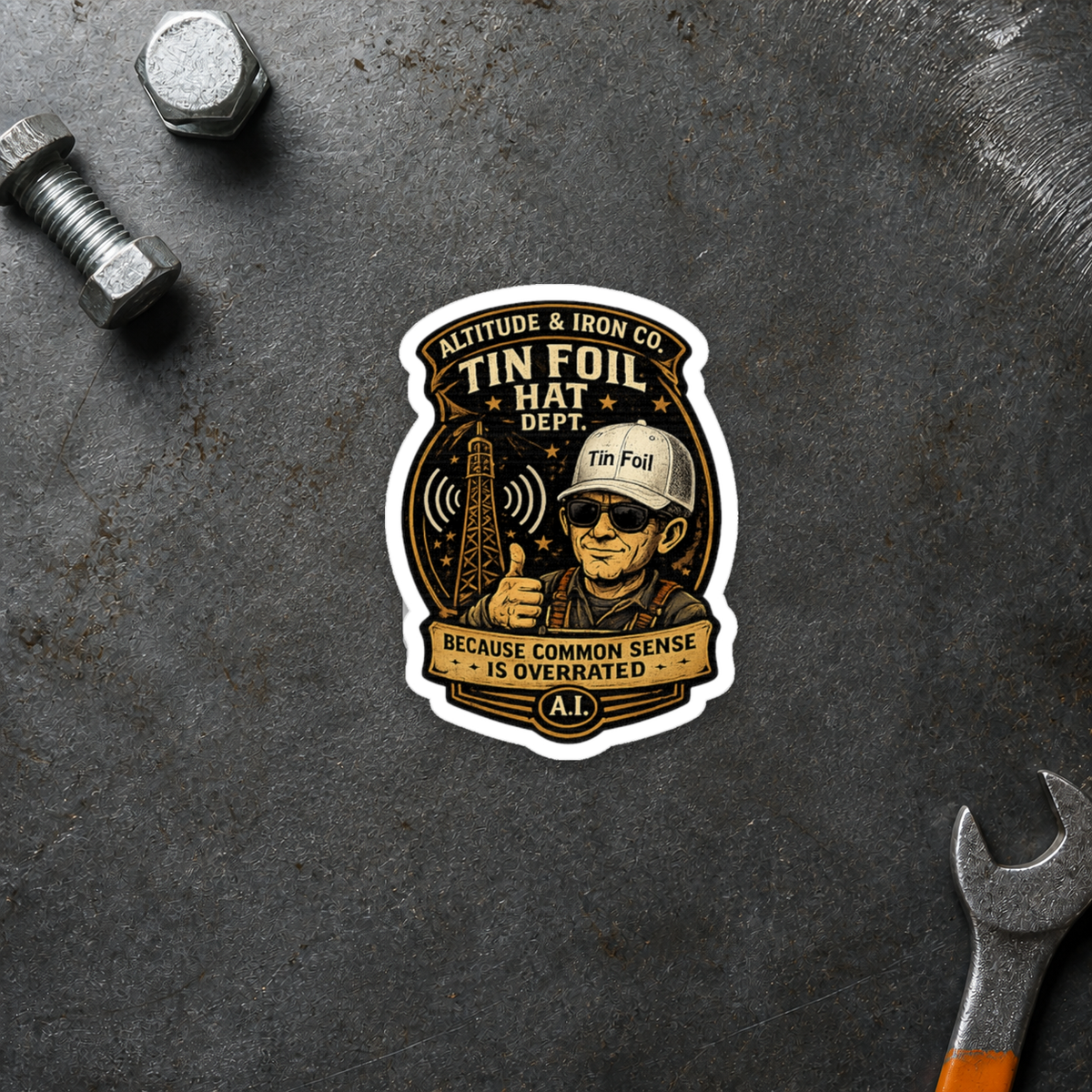 Tin Foil Department Sticker