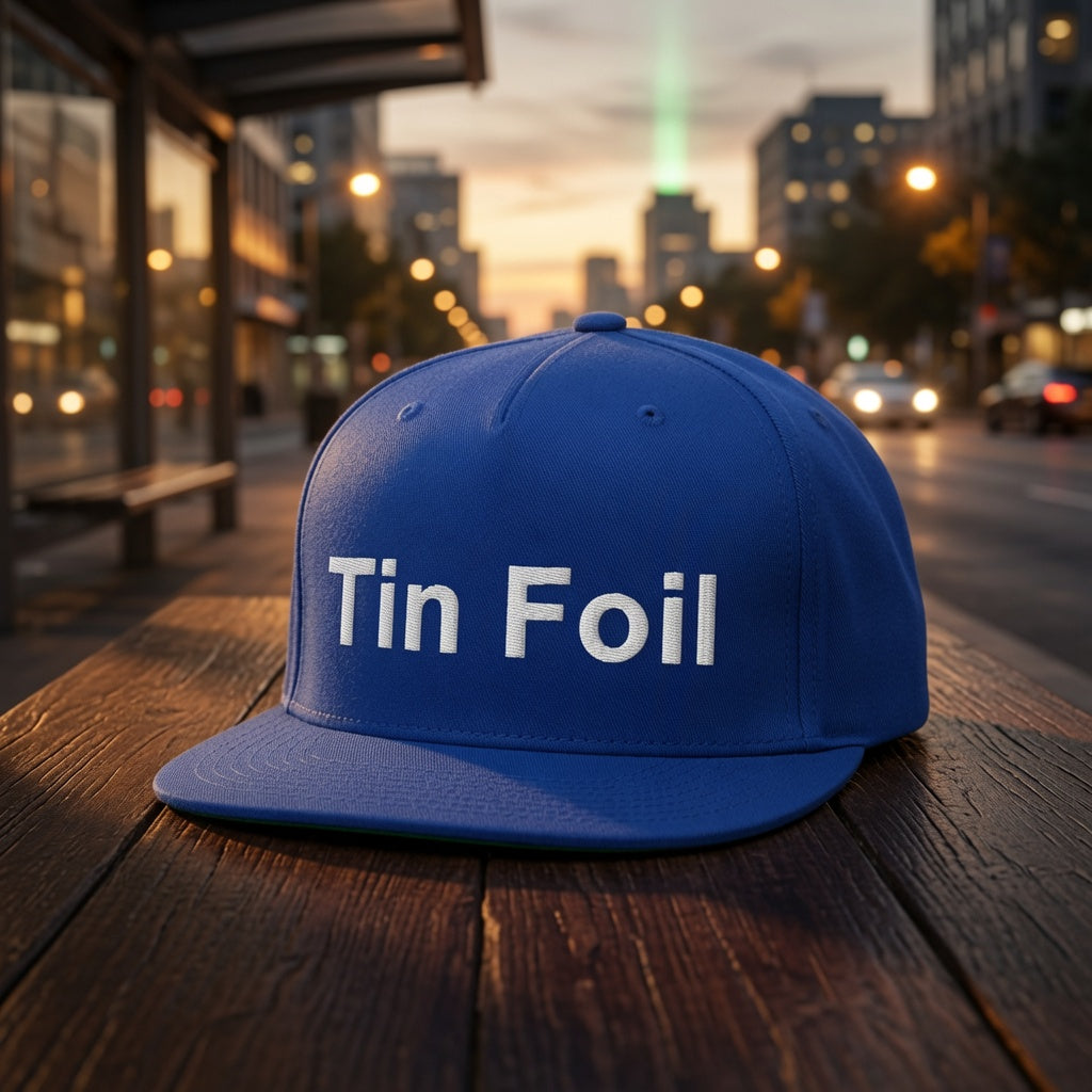 Tin Foil Flat Bill Snapback — Dark Colorways, an Altitude & Iron embroidered cap for tower climbers