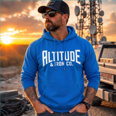 Altitude & Iron Logo Pullover Hoodie — Unisex Fleece Jobsite Sweatshirt
