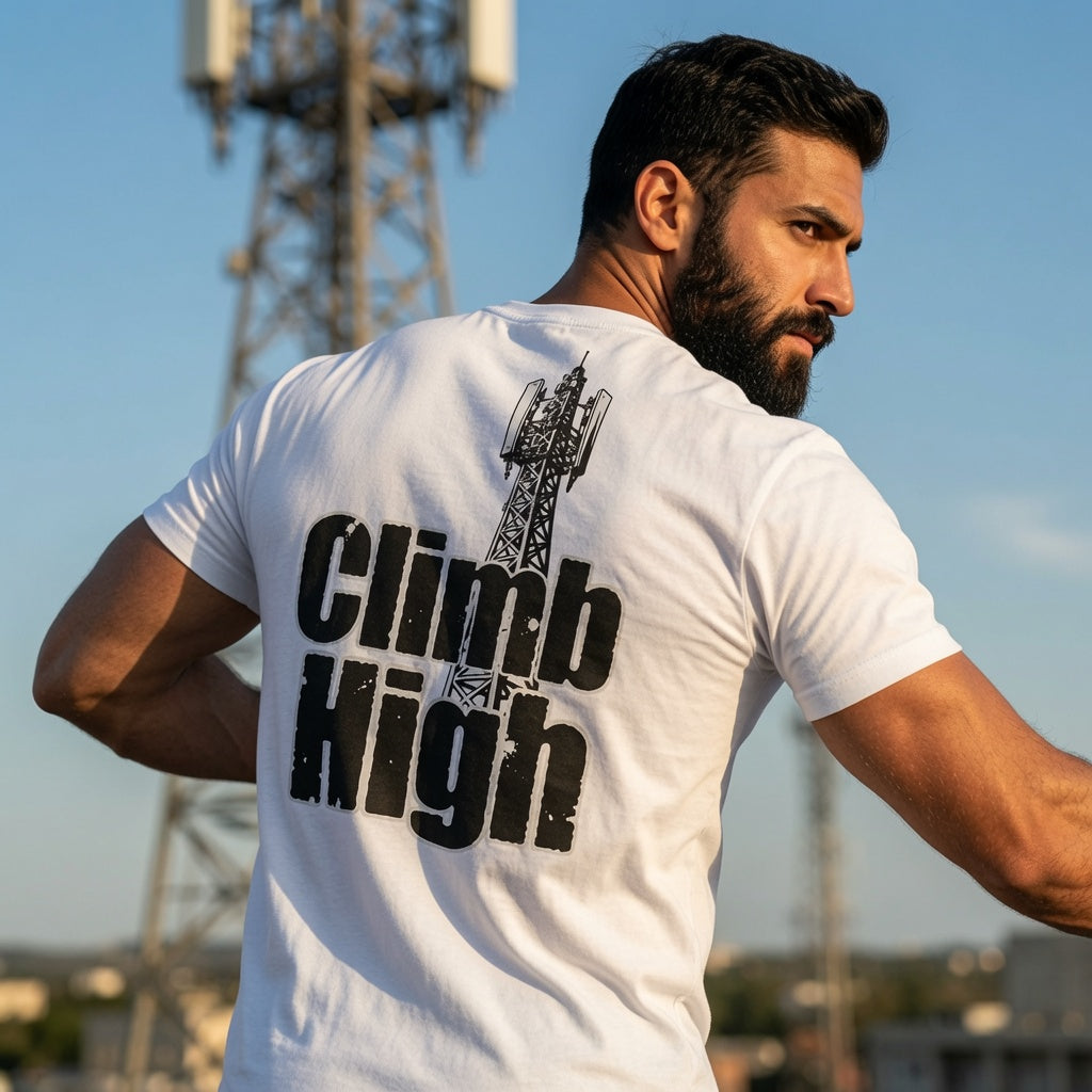 Altitude & Iron Co. Climb High Tee — Soft Cotton-Blend for Tower Climbers