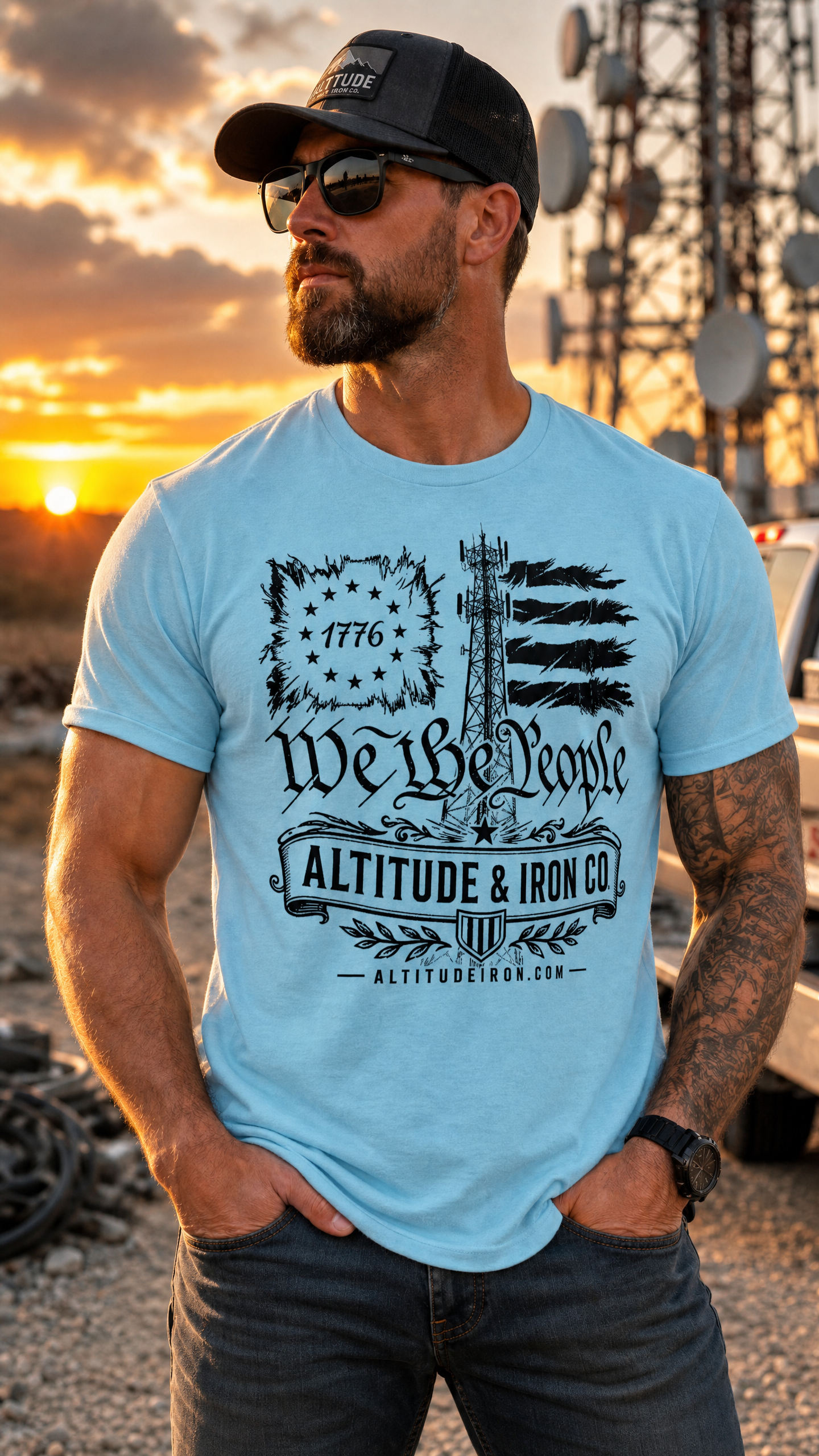 "We The People" Tower Climber Graphic Tee — Unisex Soft Cotton T-Shirt | Altitude & Iron