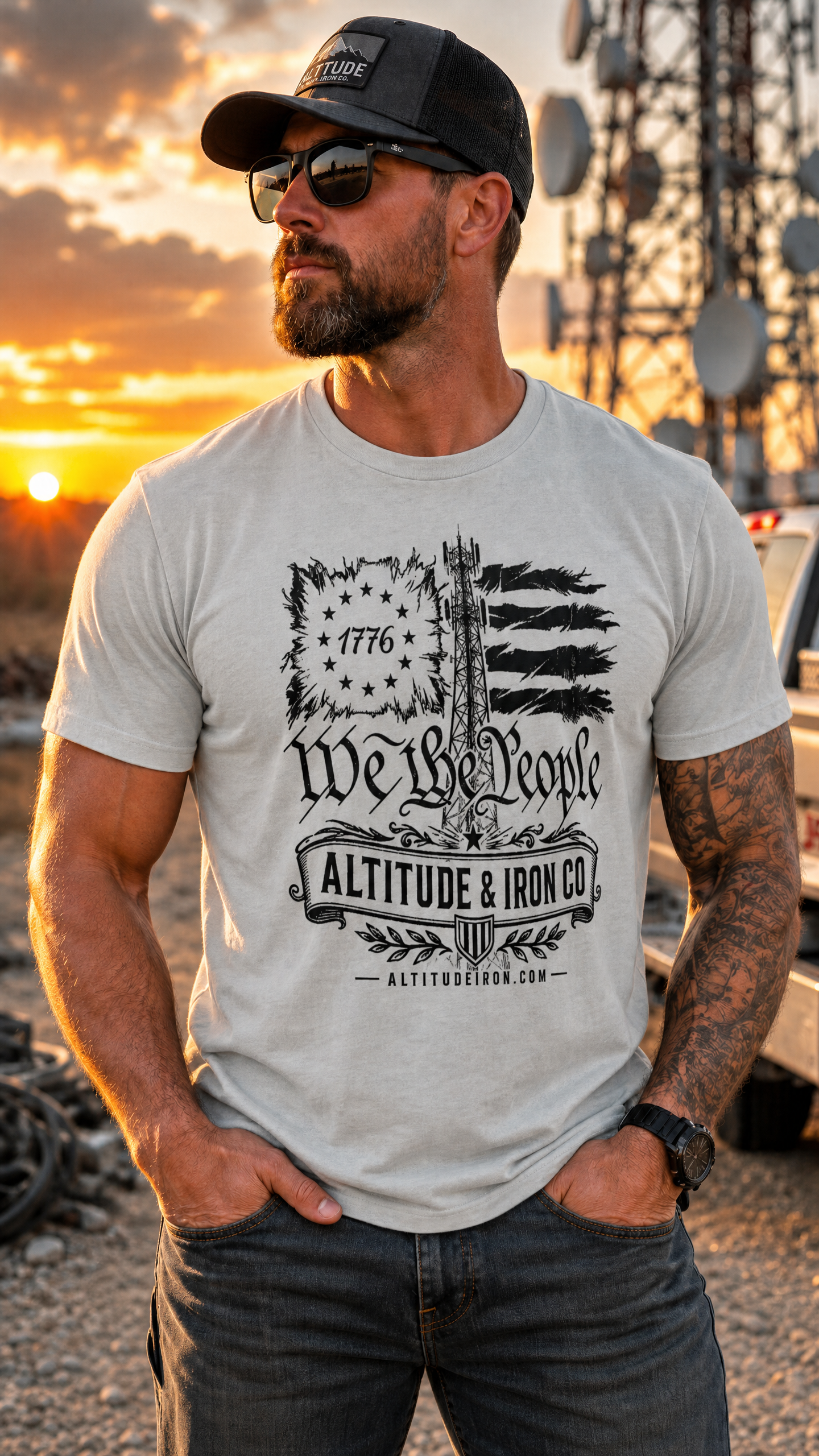 "We The People" Tower Climber Graphic Tee — Unisex Soft Cotton T-Shirt | Altitude & Iron