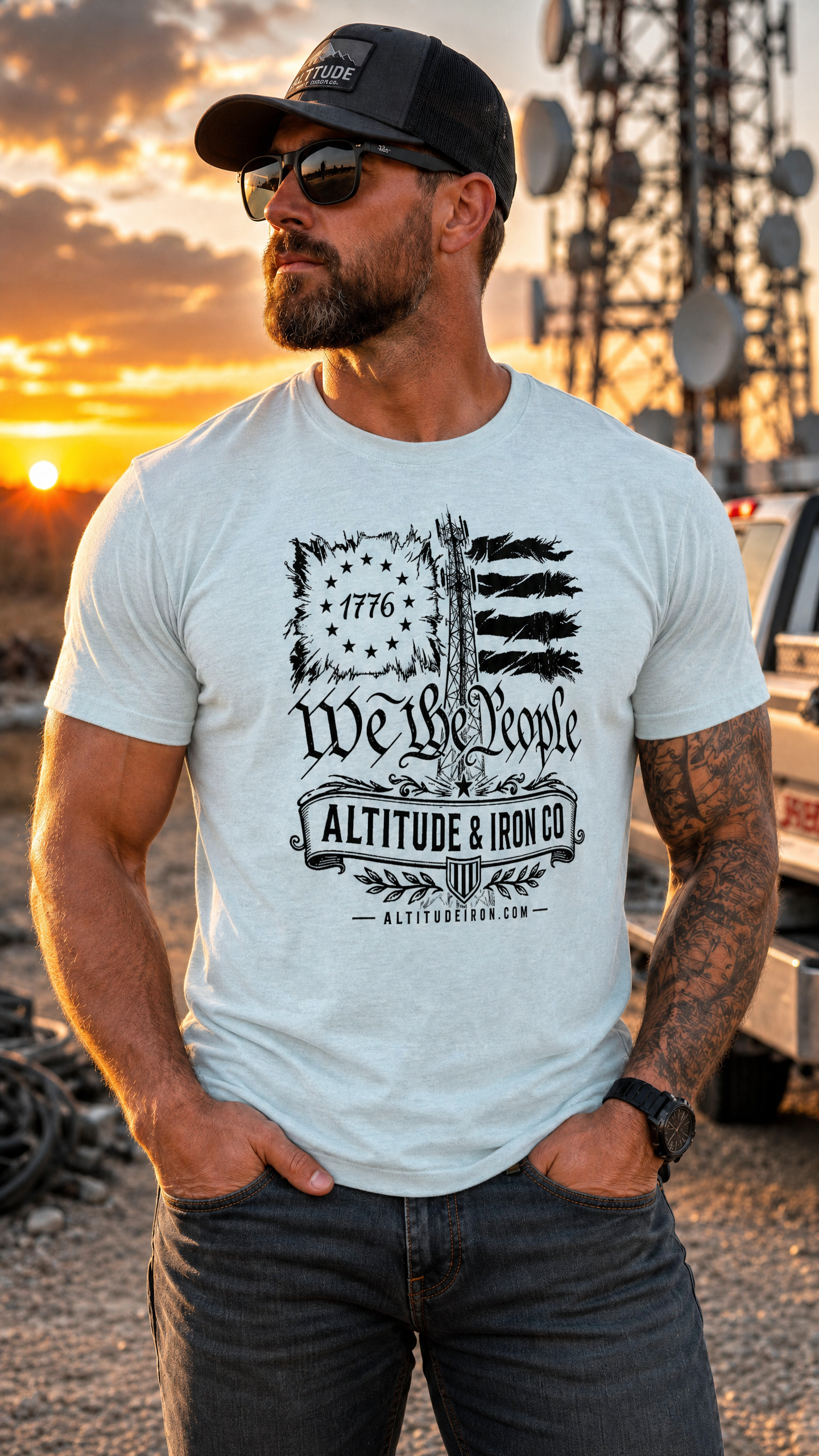 "We The People" Tower Climber Graphic Tee — Unisex Soft Cotton T-Shirt | Altitude & Iron