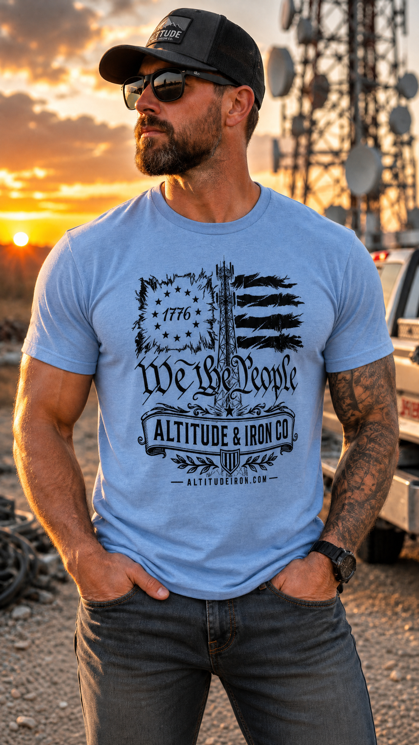 "We The People" Tower Climber Graphic Tee — Unisex Soft Cotton T-Shirt | Altitude & Iron