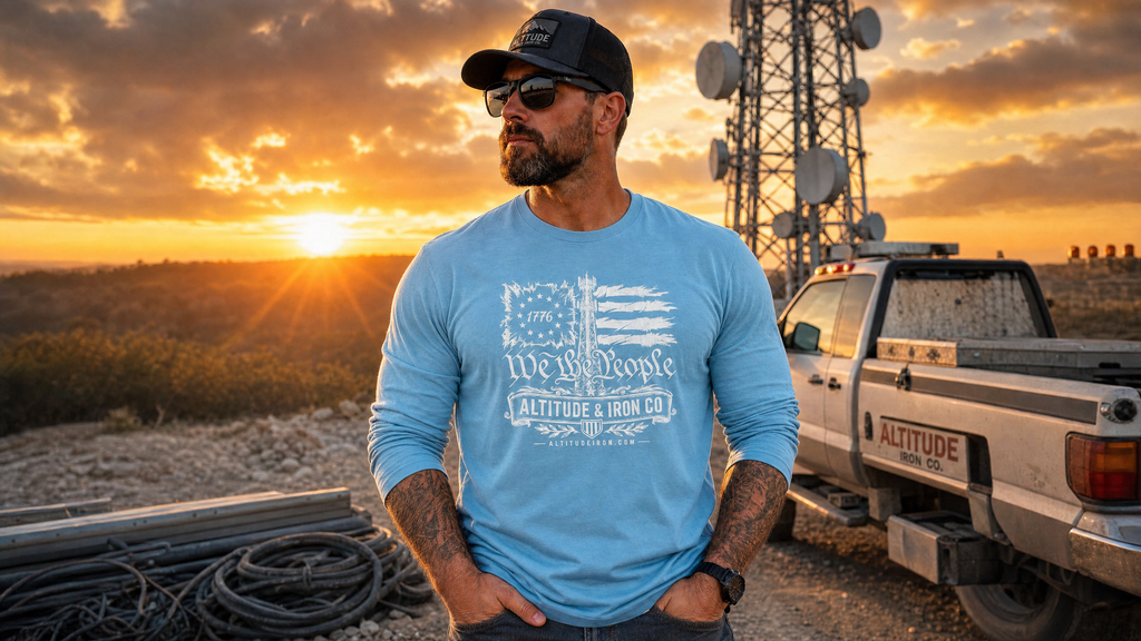 "We The Climber" Tower Climber Graphic Tee — Unisex Soft Cotton T-Shirt | Altitude & Iron