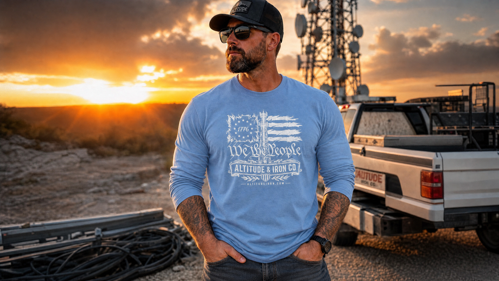 "We The Climber" Tower Climber Graphic Tee — Unisex Soft Cotton T-Shirt | Altitude & Iron