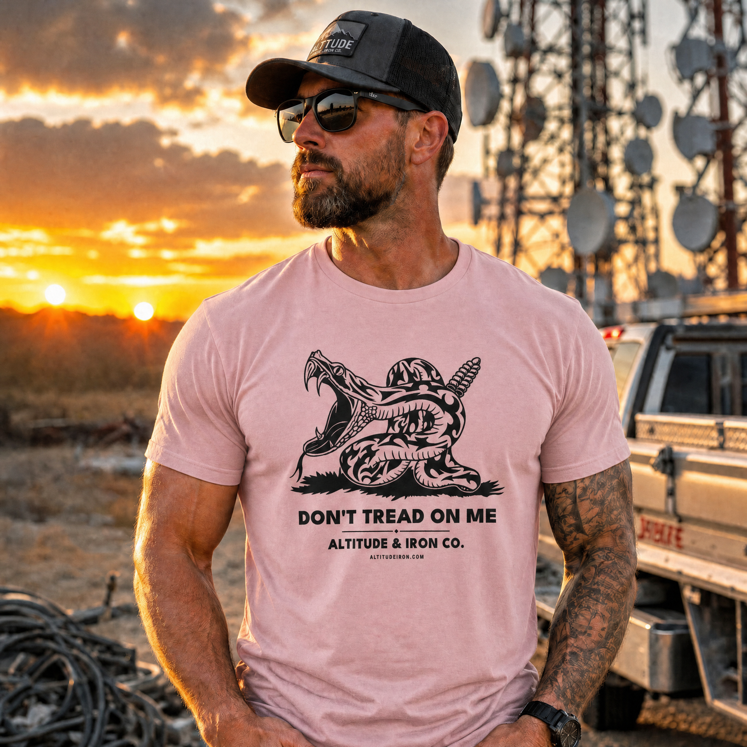 "Don't Tread On Me" Moisture-Wicking DryBlend Graphic Tee — Unisex Work T-Shirt | Altitude & Iron