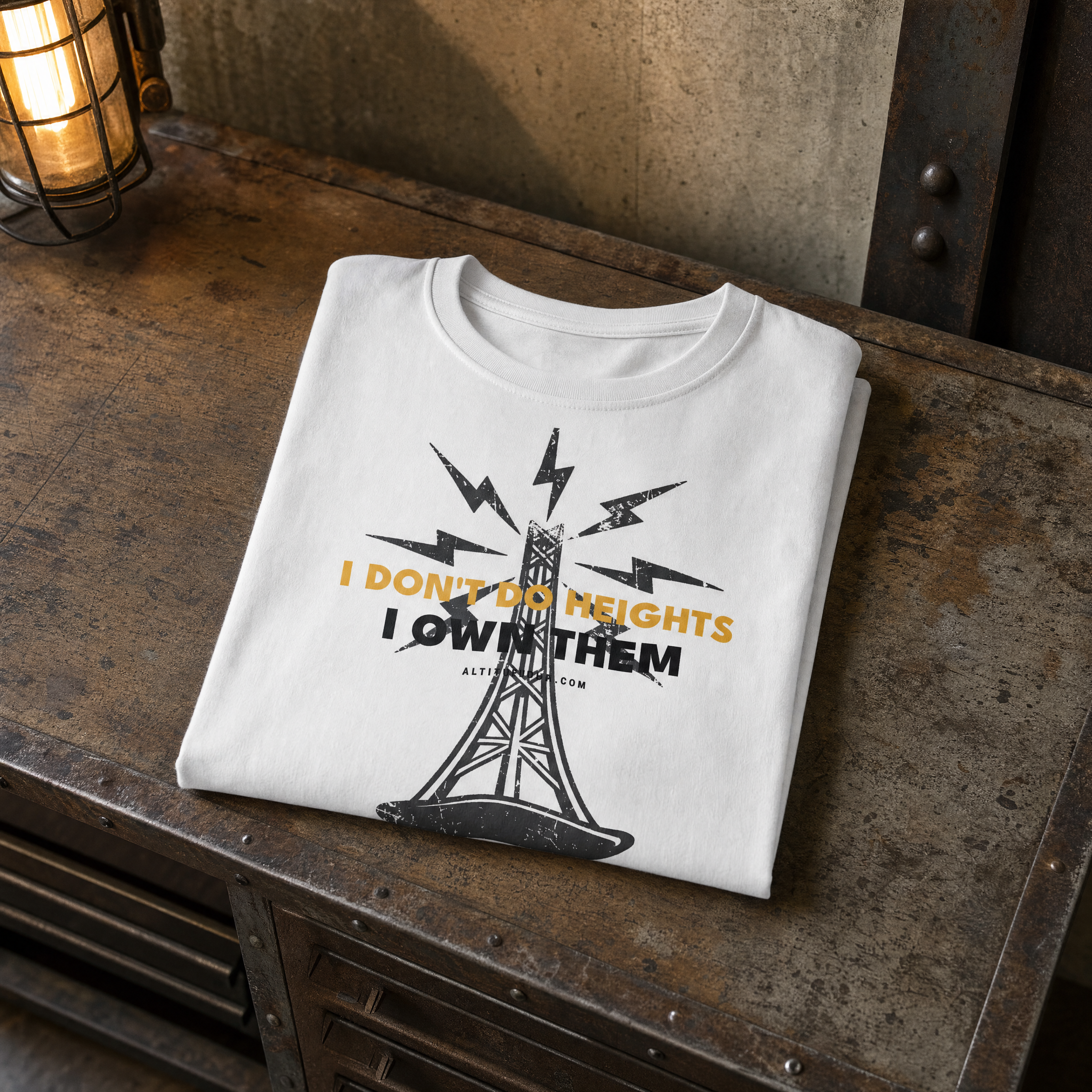 "I Don't Do Heights, I Own Them" Tower Climber Graphic Tee — Unisex T-Shirt