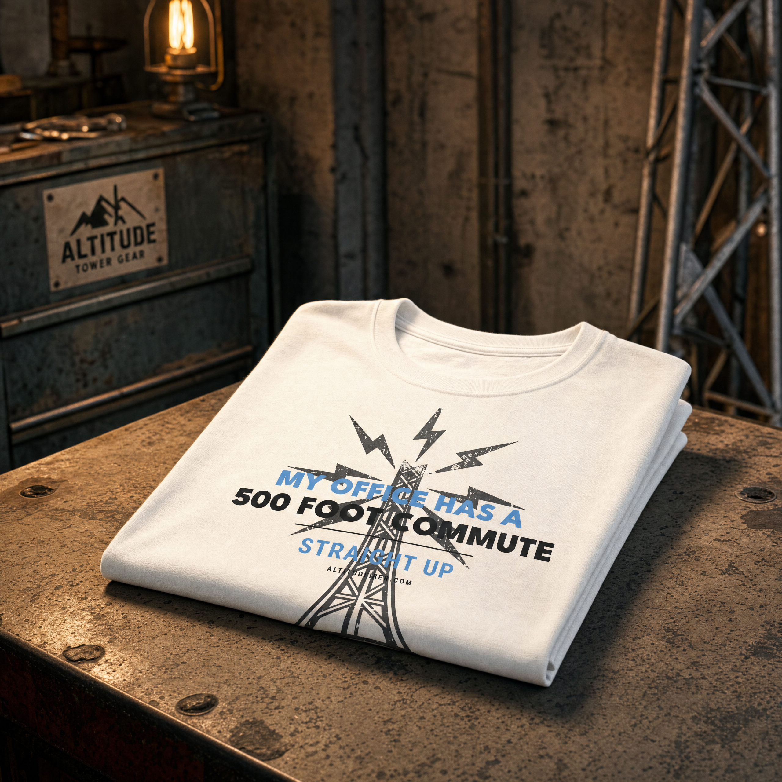 "My Office Has A 500 Foot Commute" Tower Graphic Tee — Unisex T-Shirt | Altitude & Iron