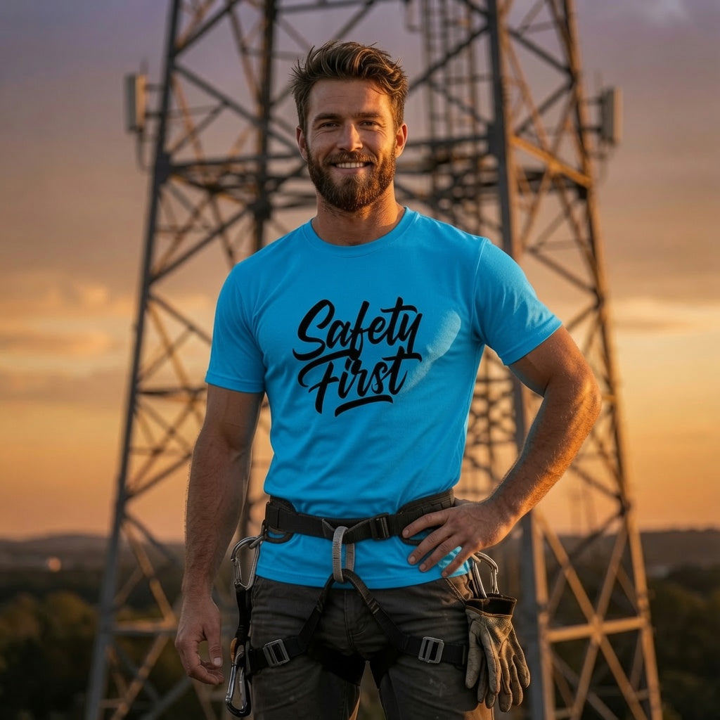 Altitude & Iron Co. Safety First Hi-Vis Performance Tee — Moisture-Wicking for Tower Crews