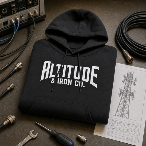 Classic Logo Hoodie, an Altitude & Iron hoodie for tower climbers