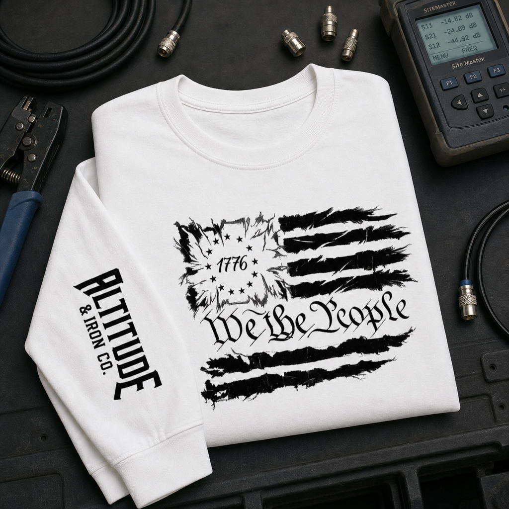 We The People Long Sleeve Tee — Light, an Altitude & Iron long sleeve shirt for tower climbers