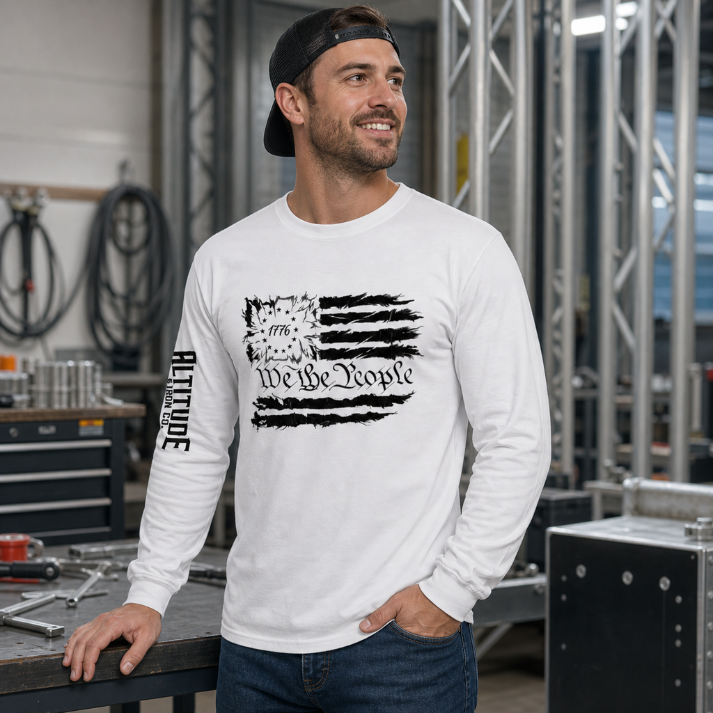 We The People Long Sleeve Tee — Light, an Altitude & Iron long sleeve shirt for tower climbers