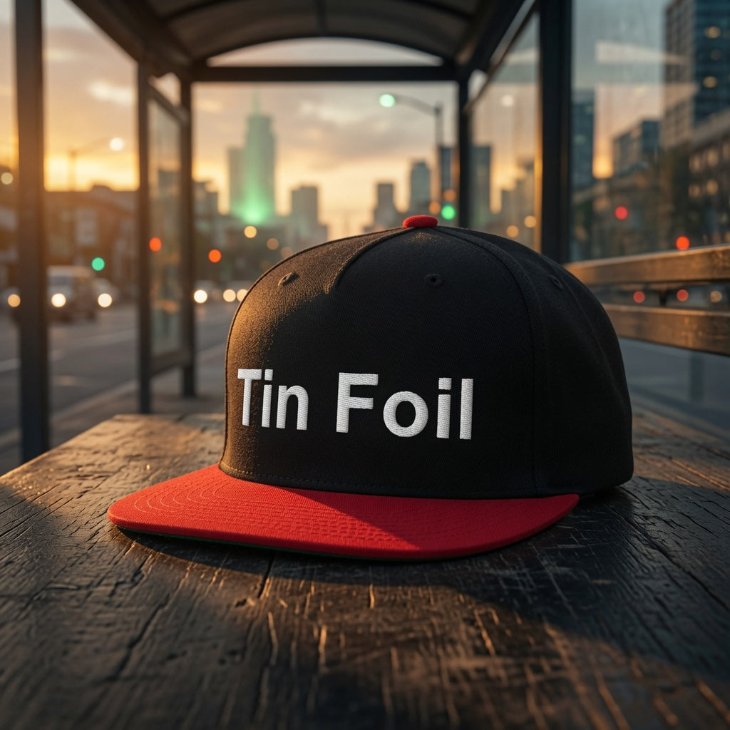 Tin Foil Flat Bill Snapback — Dark Colorways, an Altitude & Iron embroidered cap for tower climbers