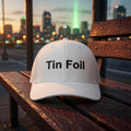Tin Foil Trucker Hat, an Altitude & Iron embroidered cap for tower climbers