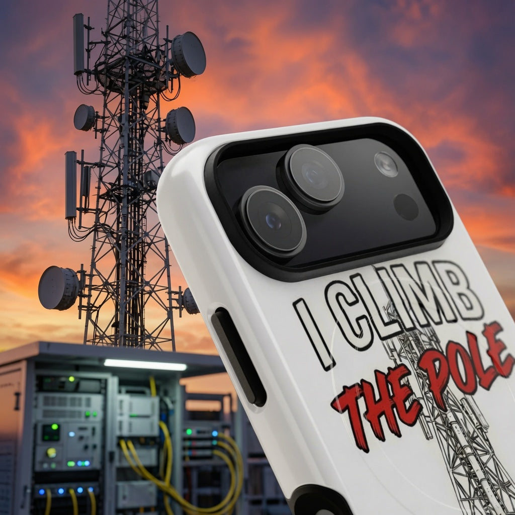 I Climb The Pole iPhone Case, an Altitude & Iron phone case for tower climbers