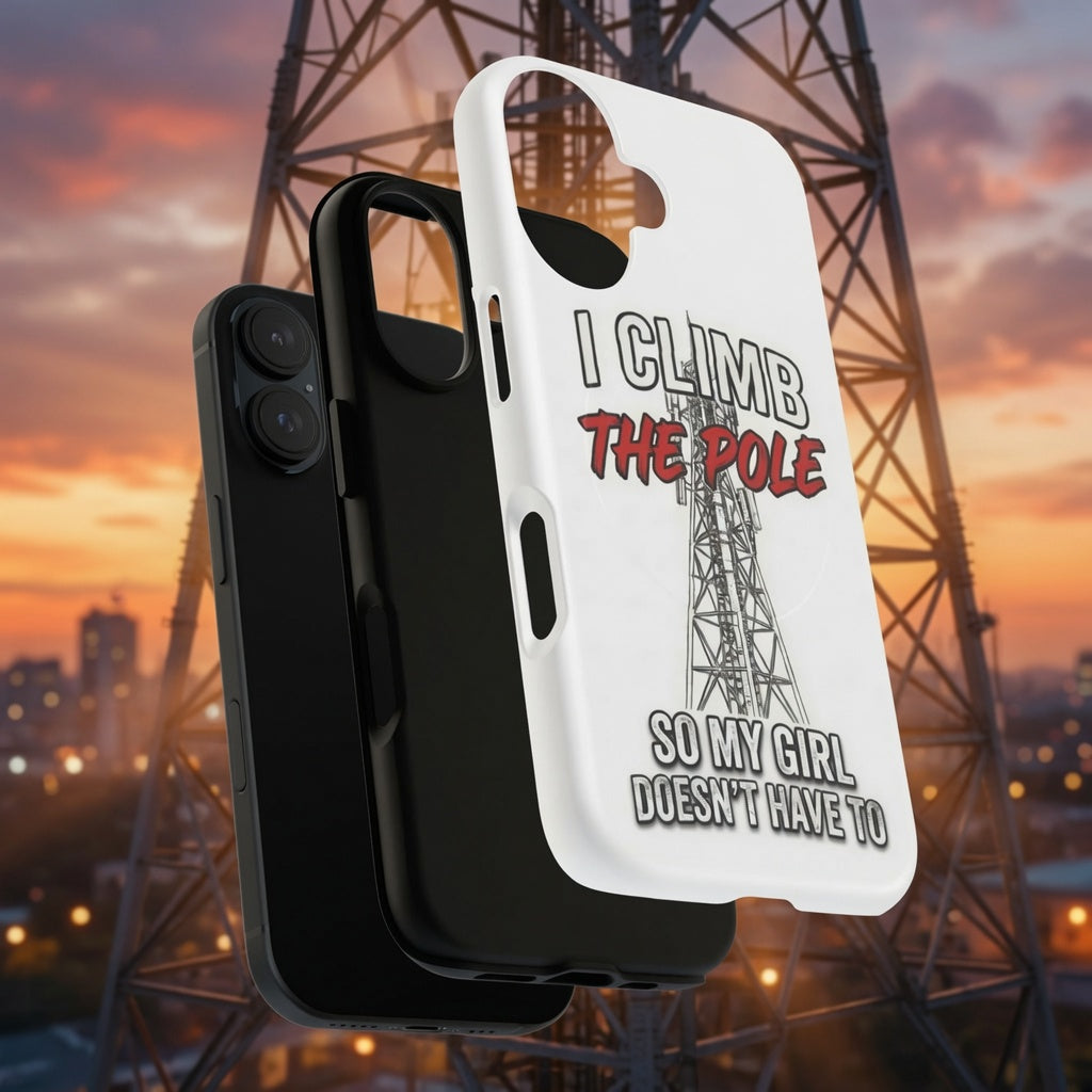 I Climb The Pole Samsung Galaxy Case, an Altitude & Iron phone case for tower climbers