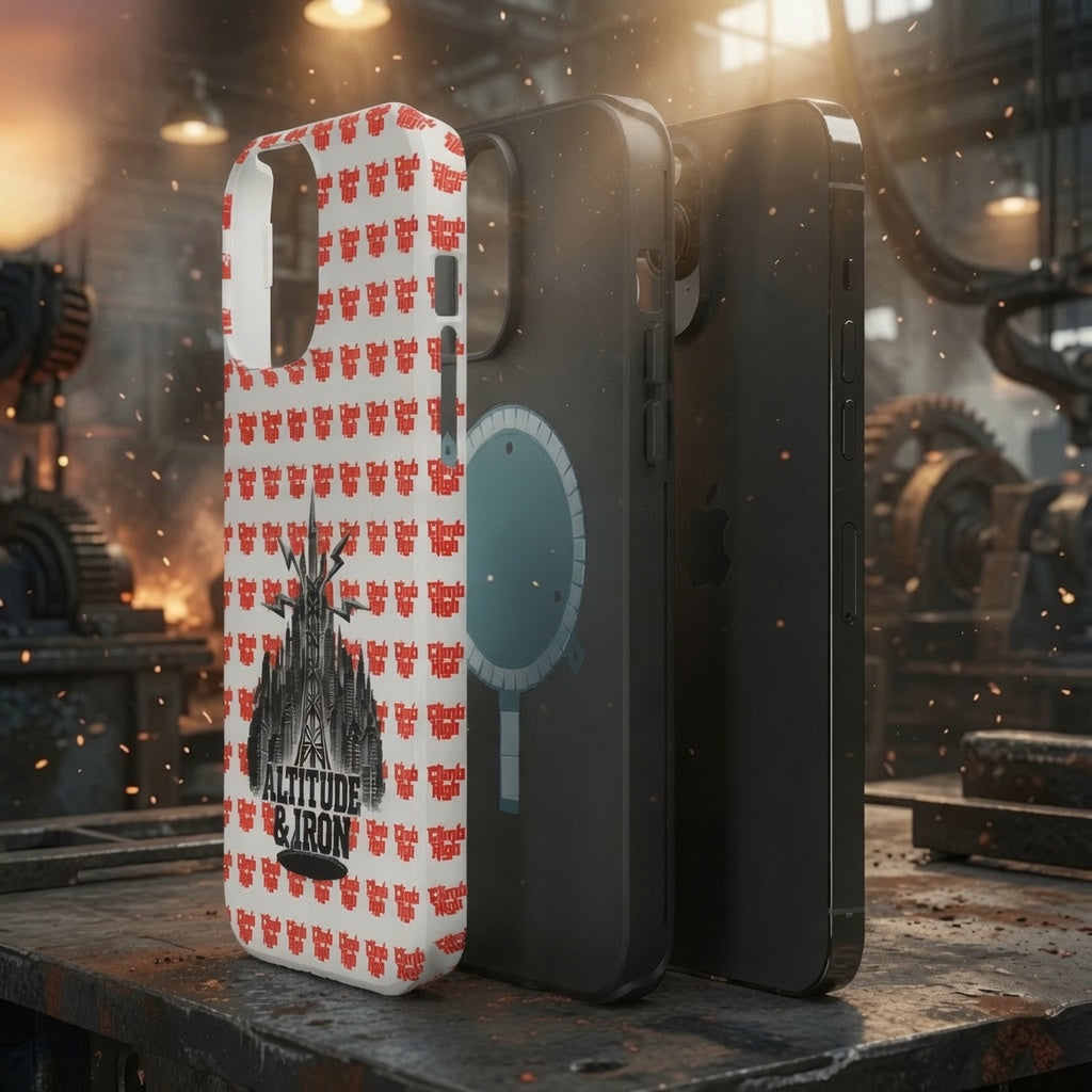Climb High Phone Case — Red Crest, an Altitude & Iron phone case for tower climbers
