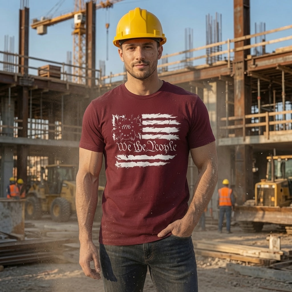 Altitude & Iron Co. Distressed Flag Tee — Ring-Spun Cotton for Tower Techs