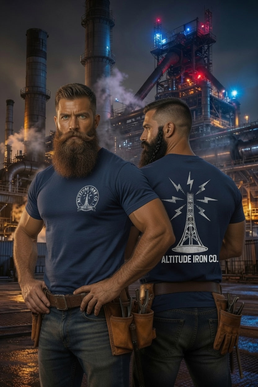 Altitude & Iron Co. Tower Hand Vintage Triblend Tee in Dark — Ultra-Soft with UPF40