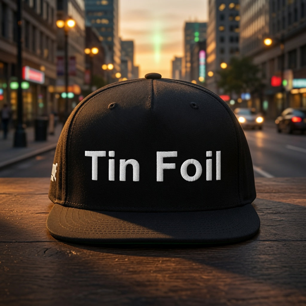 Tin Foil Flat Bill Snapback — Dark Colorways, an Altitude & Iron embroidered cap for tower climbers